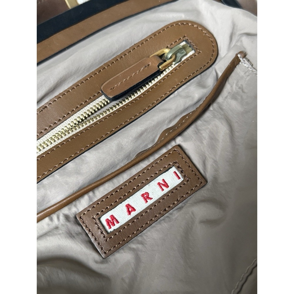 Marni Leather Kisslock bag Purse Brown Leather Vintage Rare Y2K Shoulder Luxury - Picture 8 of 12